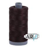 Aurifil Mako 28wt Cotton 750 m 820 yd. spool - 1130 Very Dark Bark